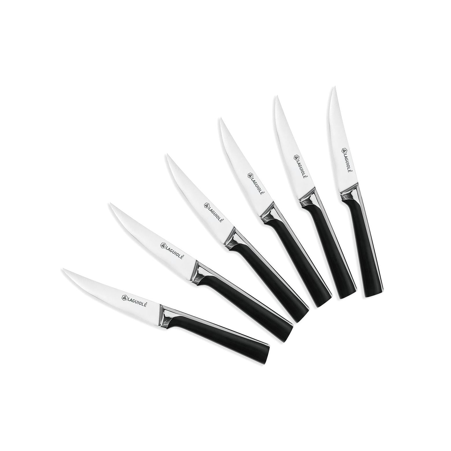 ScintiBois - Set 6 Couteaux - Acier - Noir