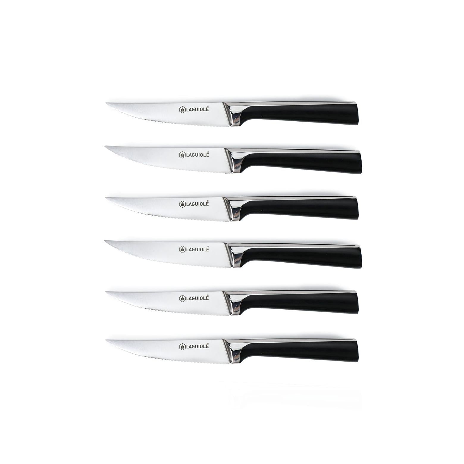 ScintiBois - Set 6 Couteaux - Acier - Noir