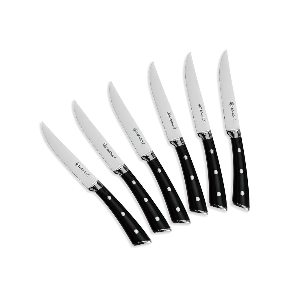 LustroBois - Set 6 Couteaux - Acier - Noir