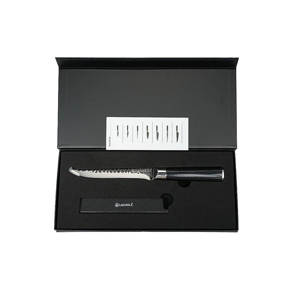 Sen - Cuchillo para deshuesar con funda - Acero y madera Pakka - Negro