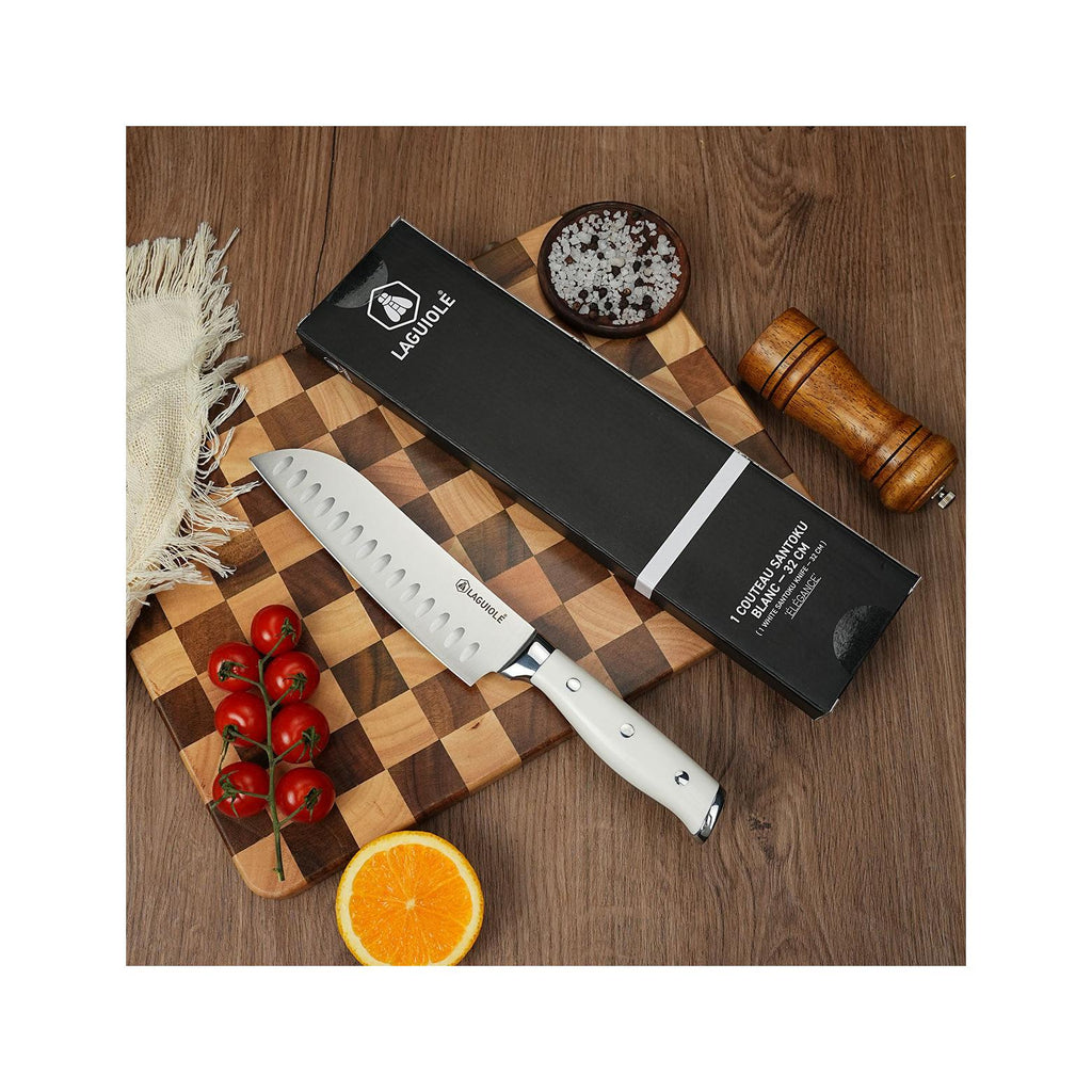 Elegance - Santoku knife - Steel - White