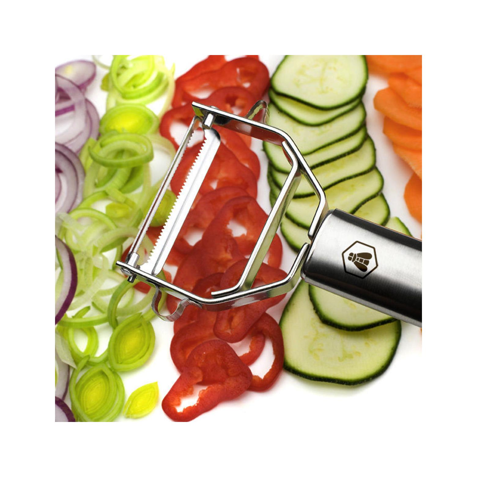 Set 2 Piezas Pelador De Verduras + Mini Rallador - Naranja / Plata