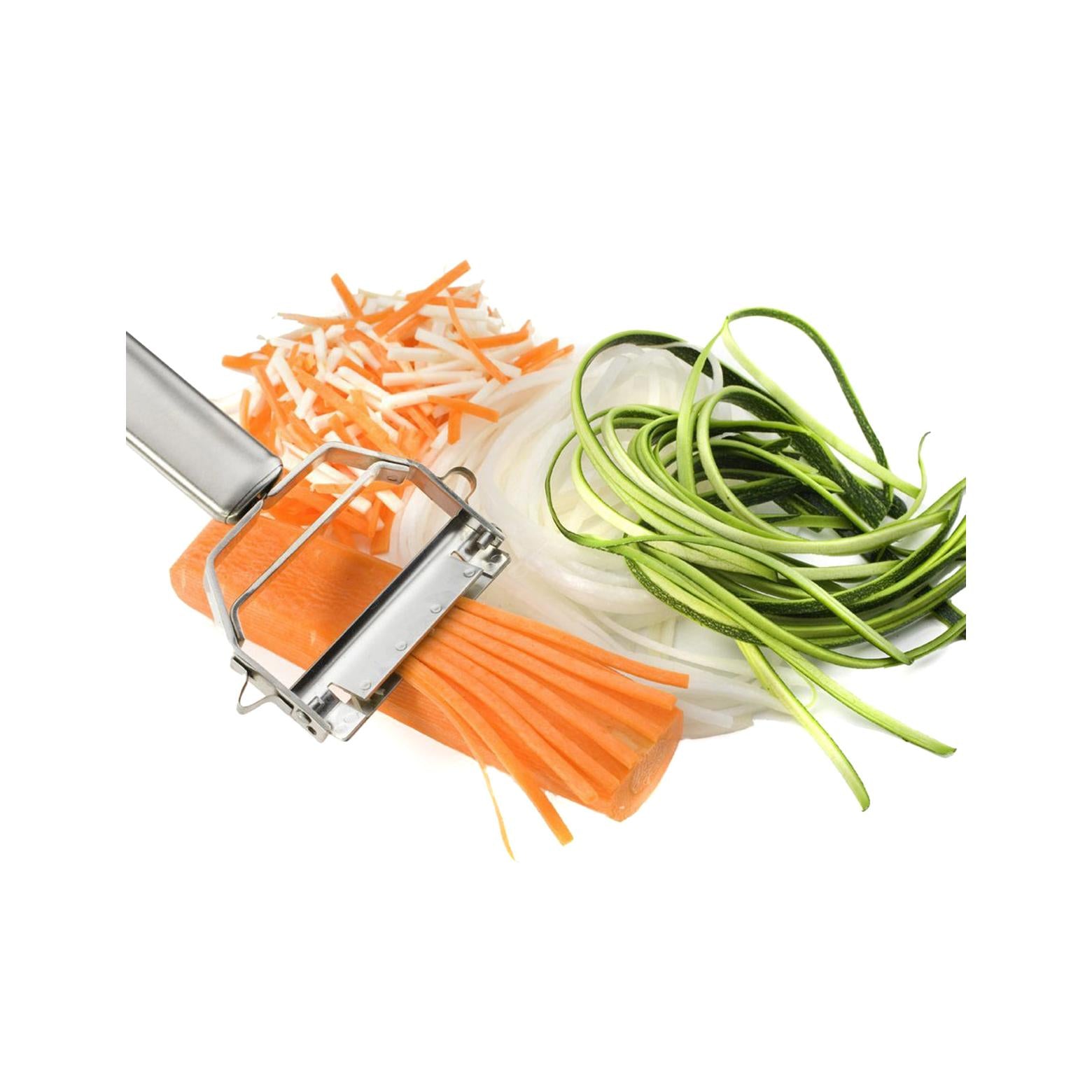 Set 3 Pièces Épluche-Légumes + Éplucheur Julienne + Mini Râpe - Orange / Argent