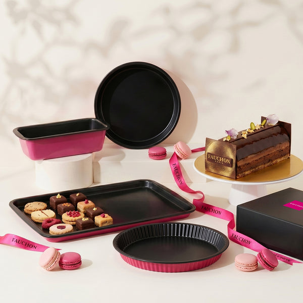 Fauchon - Set 4 Pièces À Pâtisserie - Noir / Fushia