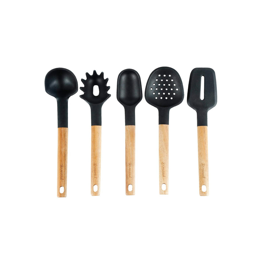 Sève - Set 6 Ustensiles De Cuisine - Inox Et Bois D'Acacia - Argenté / Bois