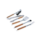 Sève - Set 5 Ustensiles Barbecue - Acier Et Bois D'Acacia - Argenté / Bois