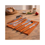 Sève - Set 5 Ustensiles Barbecue - Acier Et Bois D'Acacia - Argenté / Bois