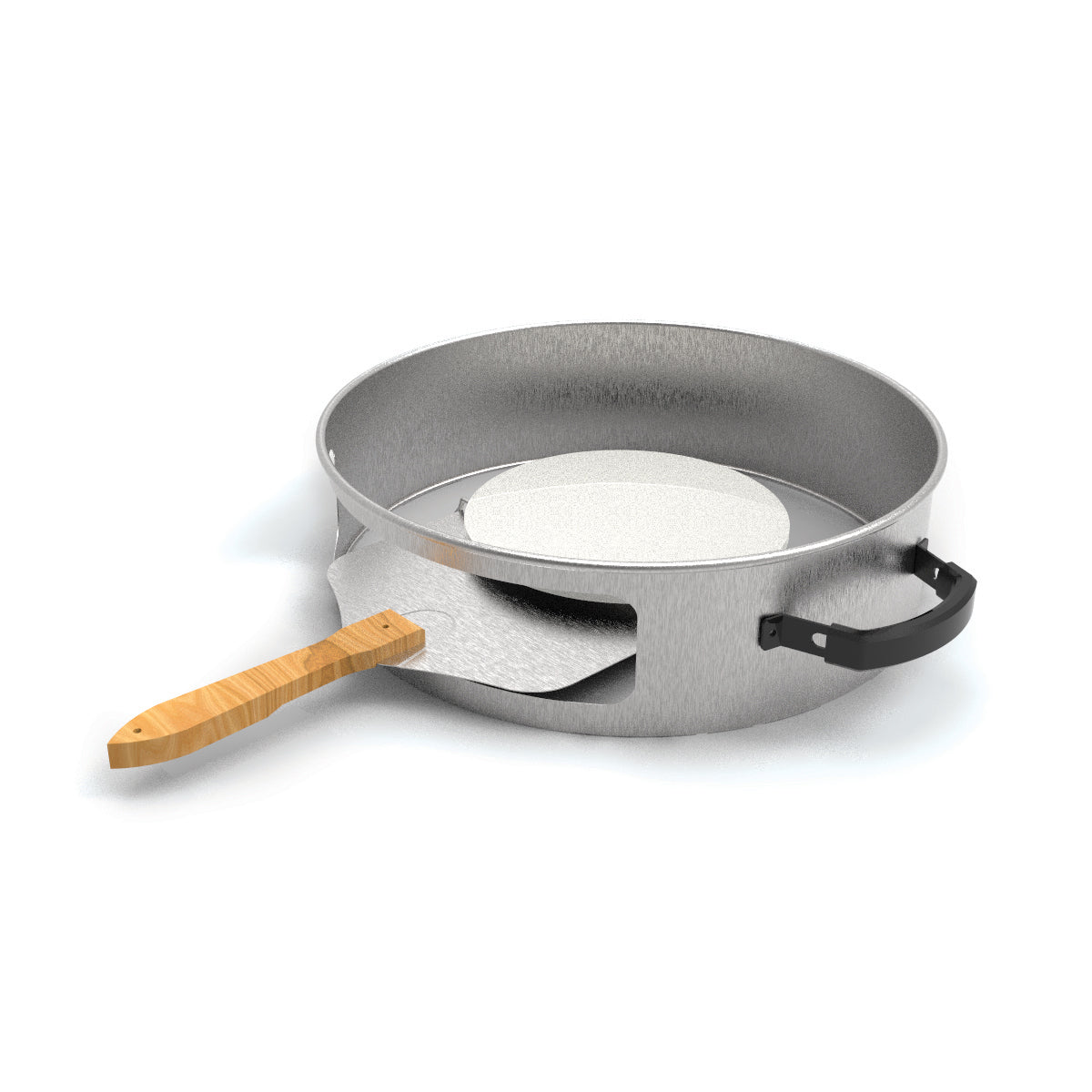 Horno de pizza con barbacoa de carbón de 3 piezas - Acero - Plata