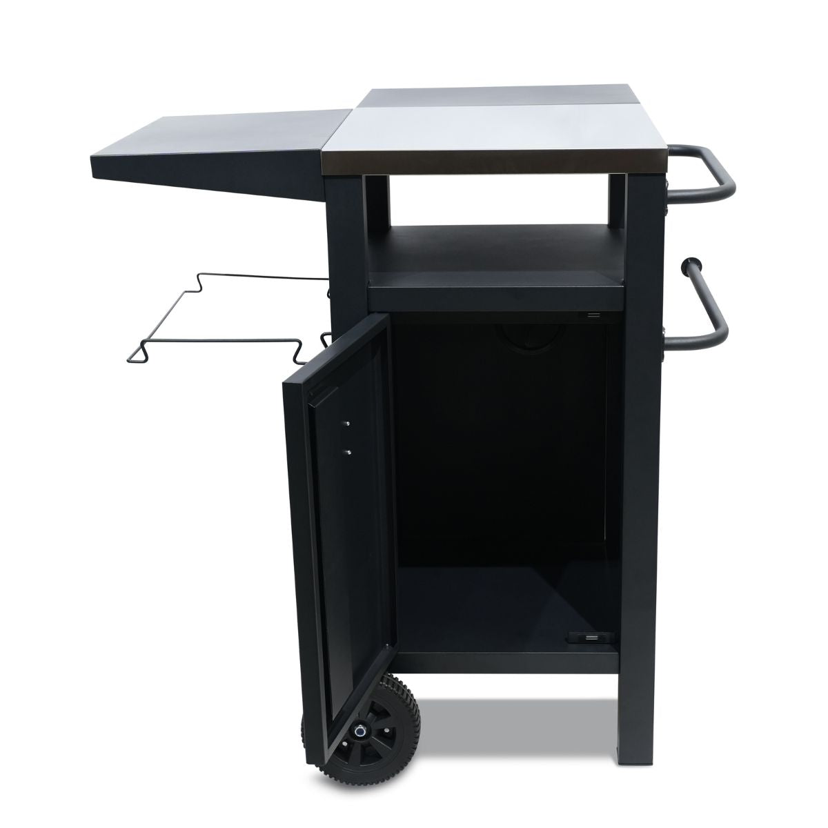 Chariot De Barbecue Avec Rangement Et Housse De Protection - Inox Et Plastique - Noir