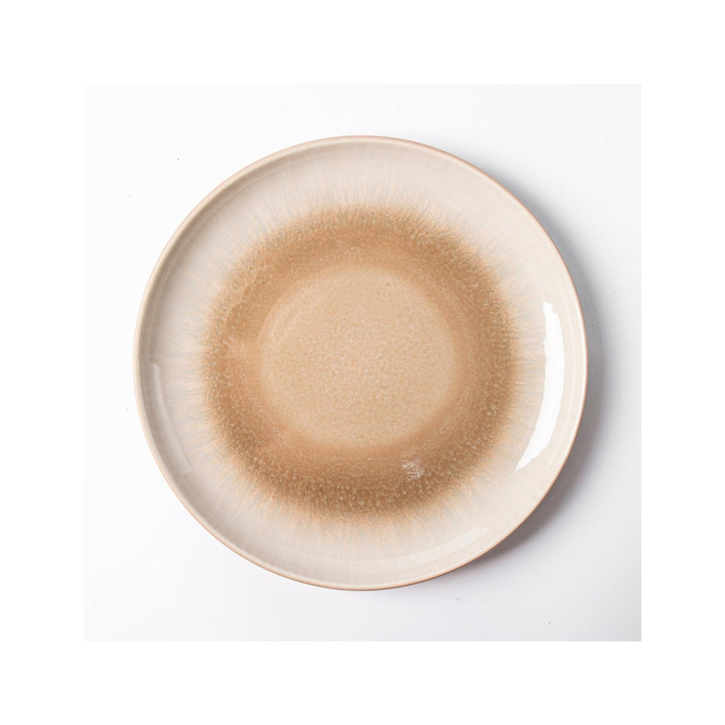 Iris Taupe - 18 Piece Dinner Service - Reactive Stoneware - Taupe