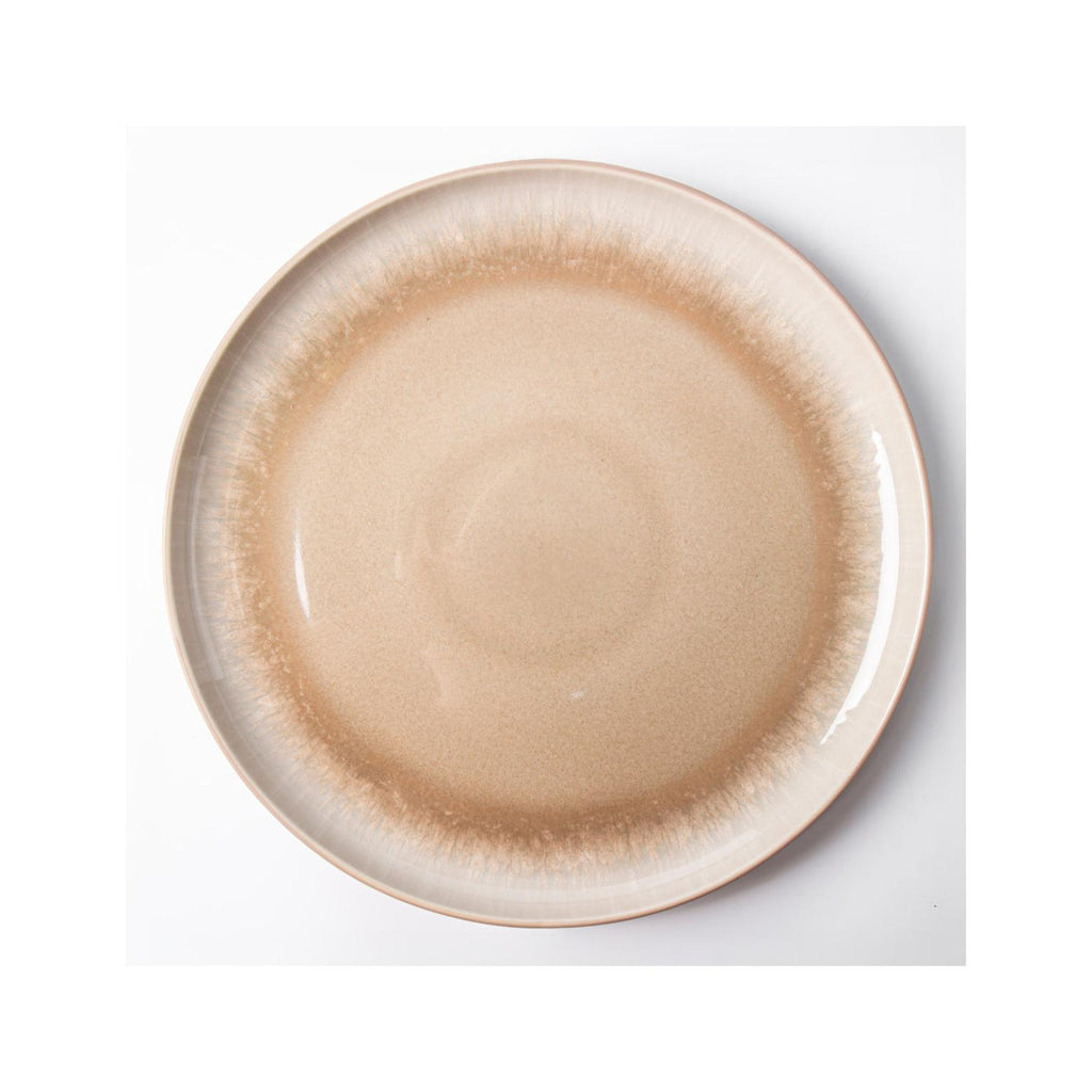 Iris Taupe - 18 Piece Dinner Service - Reactive Stoneware - Taupe