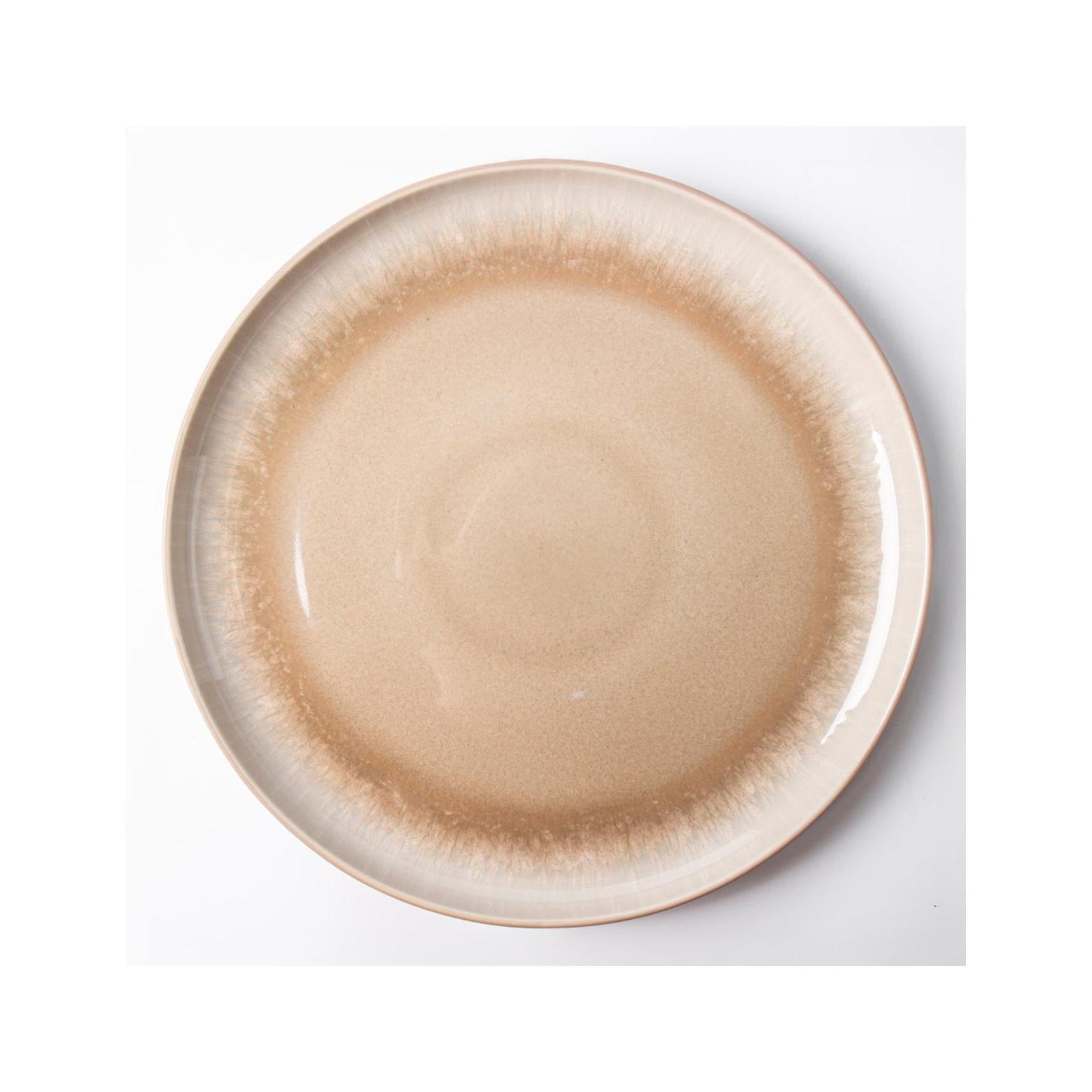 Iris Taupe - 18 Piece Dinner Service - Reactive Stoneware - Taupe