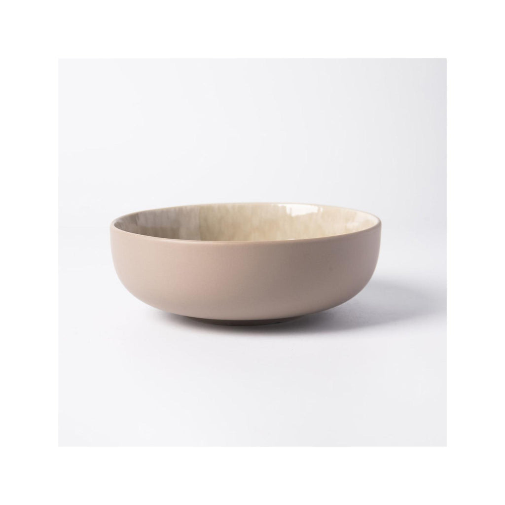 Iris Taupe - 18 Piece Dinner Service - Reactive Stoneware - Taupe