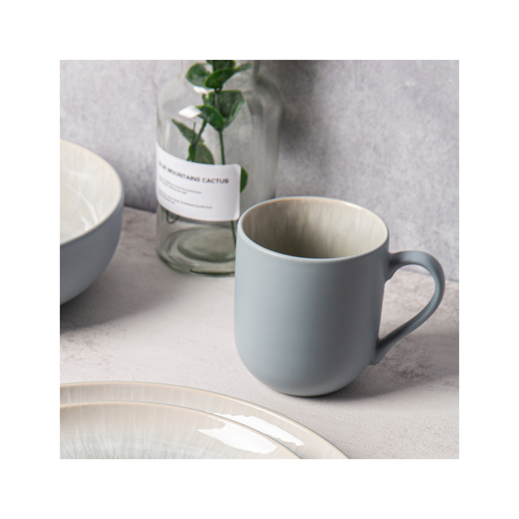 Iris Bleu - Lot De 2 Mugs - Grès Réactif - Bleu