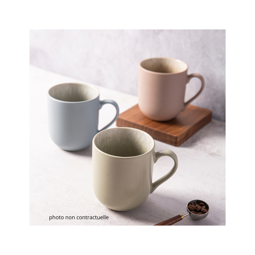Iris Bleu - Lot De 2 Mugs - Grès Réactif - Bleu
