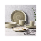 Iris Vert - 12 Piece Table Service - Reactive Stoneware - Green
