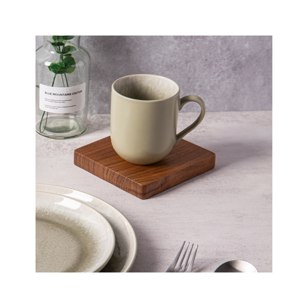 Iris Vert - Set of 2 Mugs - Reactive Stoneware - Green