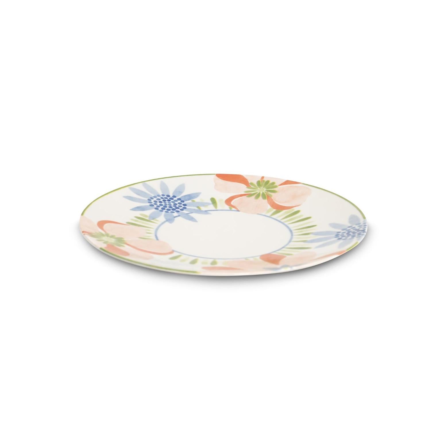 Aube De Pivoine - Service De Table 18 Pièces - Porcelaine - Rose / Vert