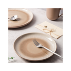 Iris Taupe - Service De Table 12 Pièces - Grès Réactif - Taupe