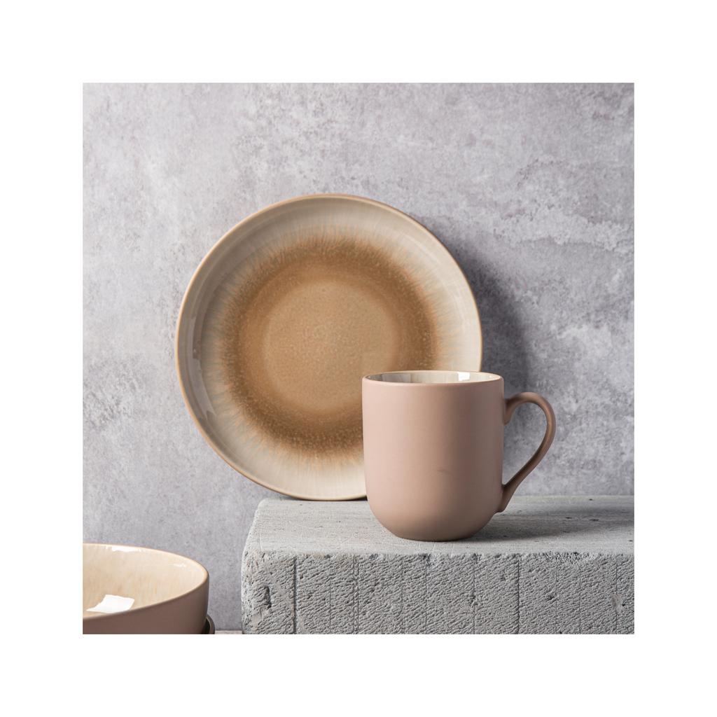 Iris Taupe - Lot De 2 Mugs - Grès Réactif - Taupe