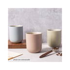 Iris Taupe - Lot De 4 Tasses - Grès Réactif - Taupe