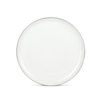 Sélène - Lot De 6 Assiettes Plates - Porcelaine - Blanc Liseré Argenté