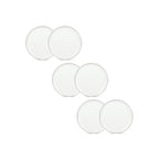 Sélène - Lot De 6 Assiettes Plates - Porcelaine - Blanc Liseré Argenté