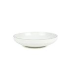 Sélène - Lot De 6 Assiettes Creuses - Porcelaine - Blanc Liseré Argenté