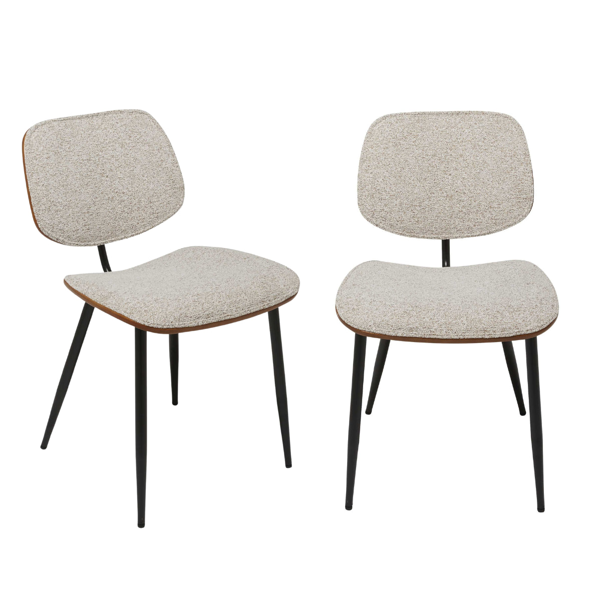 Onde - Lot De 2 Chaises - Tissu - Beige