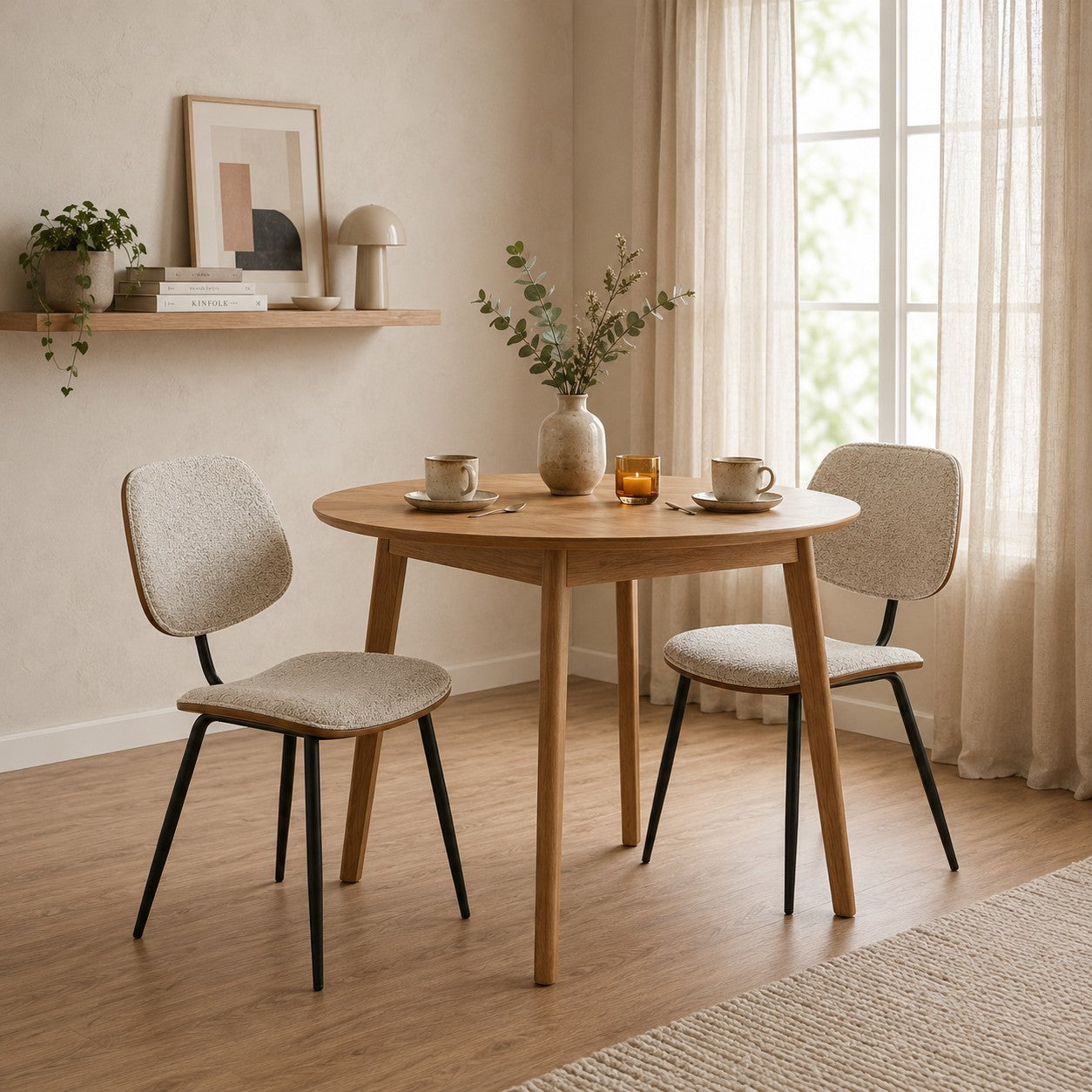 Onde - Lot De 2 Chaises - Tissu - Beige