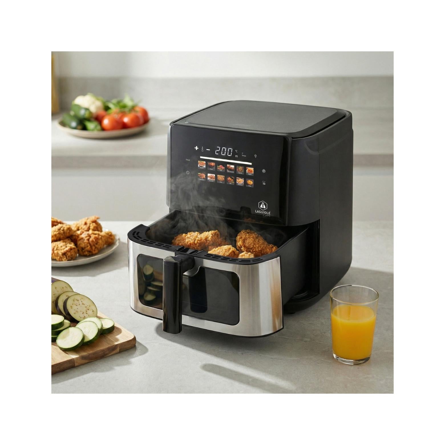 Friteuse À Air Chaud Digitale Écran Tactile - Inox / Noir