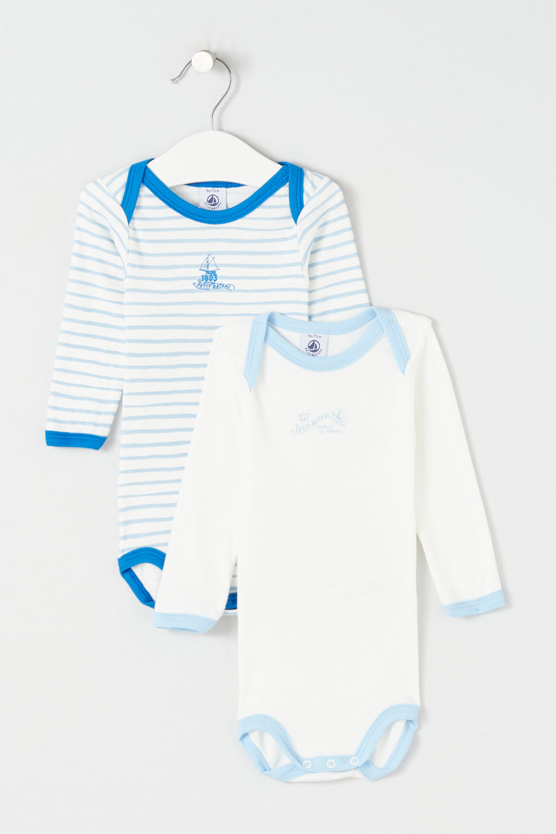 2 Bodies - Azul y Blanco - Bebé Niña
