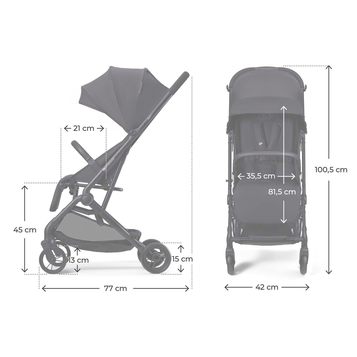 Poussette Citadine Légère Et Compacte Indy 3 Cool Black