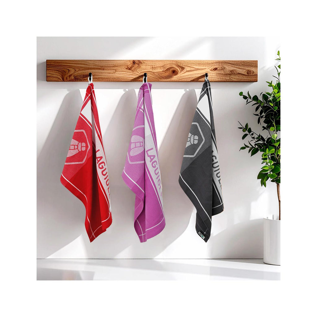 Miel - Lot De 3 Torchons Jacquard - Coton - Noir