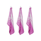 Miel - Lot De 3 Torchons Jacquard - Coton - Mauve