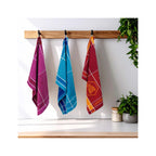 Tartan - Lot De 3 Torchons Jacquard - Coton - Orange
