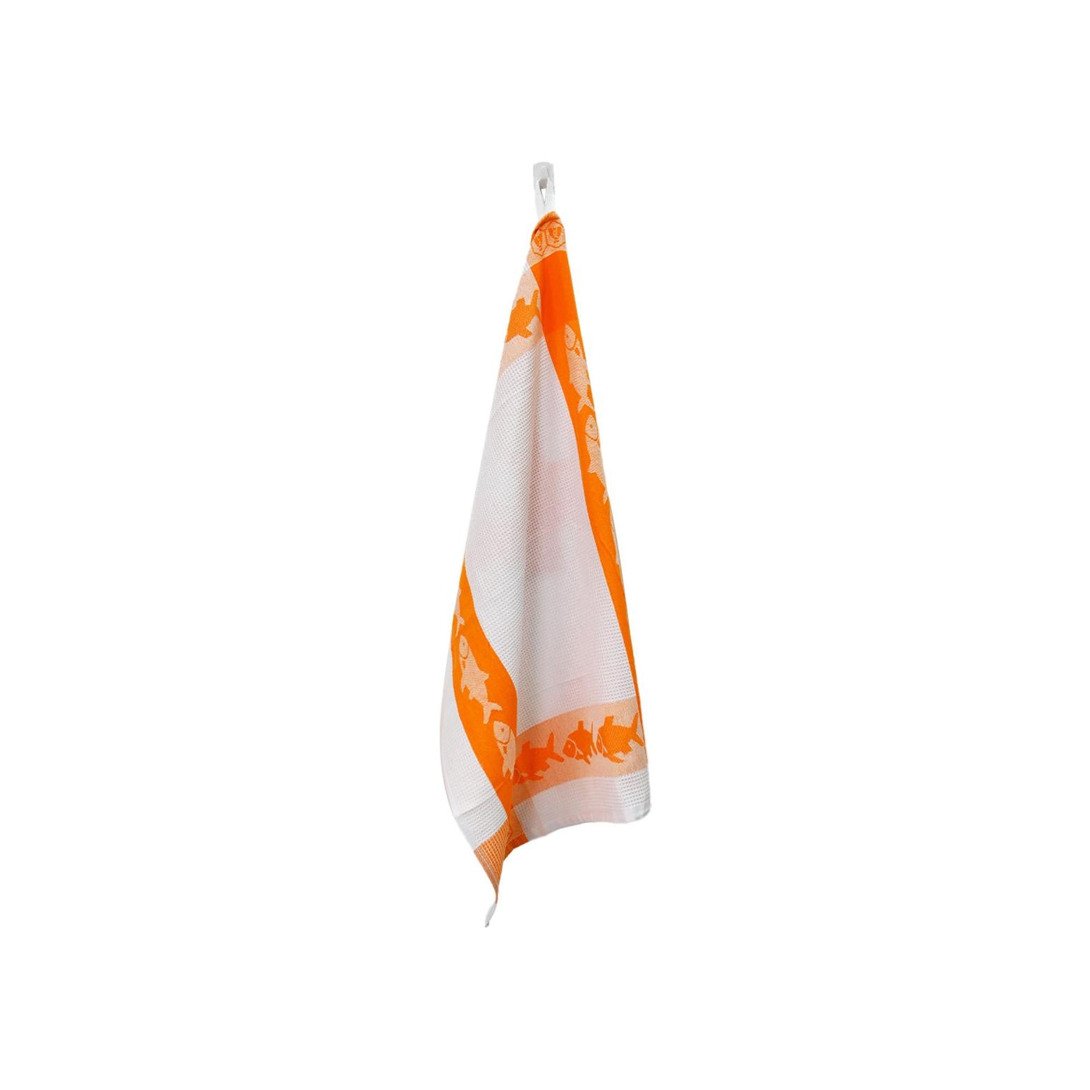 Carré - Juego de 3 paños de cocina con forma de panal - Algodón - Naranja