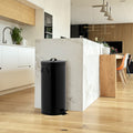 30L Vintage BROOKLYN Black kitchen pedal bin in stainless steel with bucket