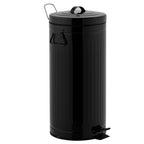 30L Vintage BROOKLYN Black kitchen pedal bin in stainless steel with bucket - REDDECO.com
