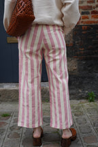 Pantalon Hubert Rayure Rose/Écru
