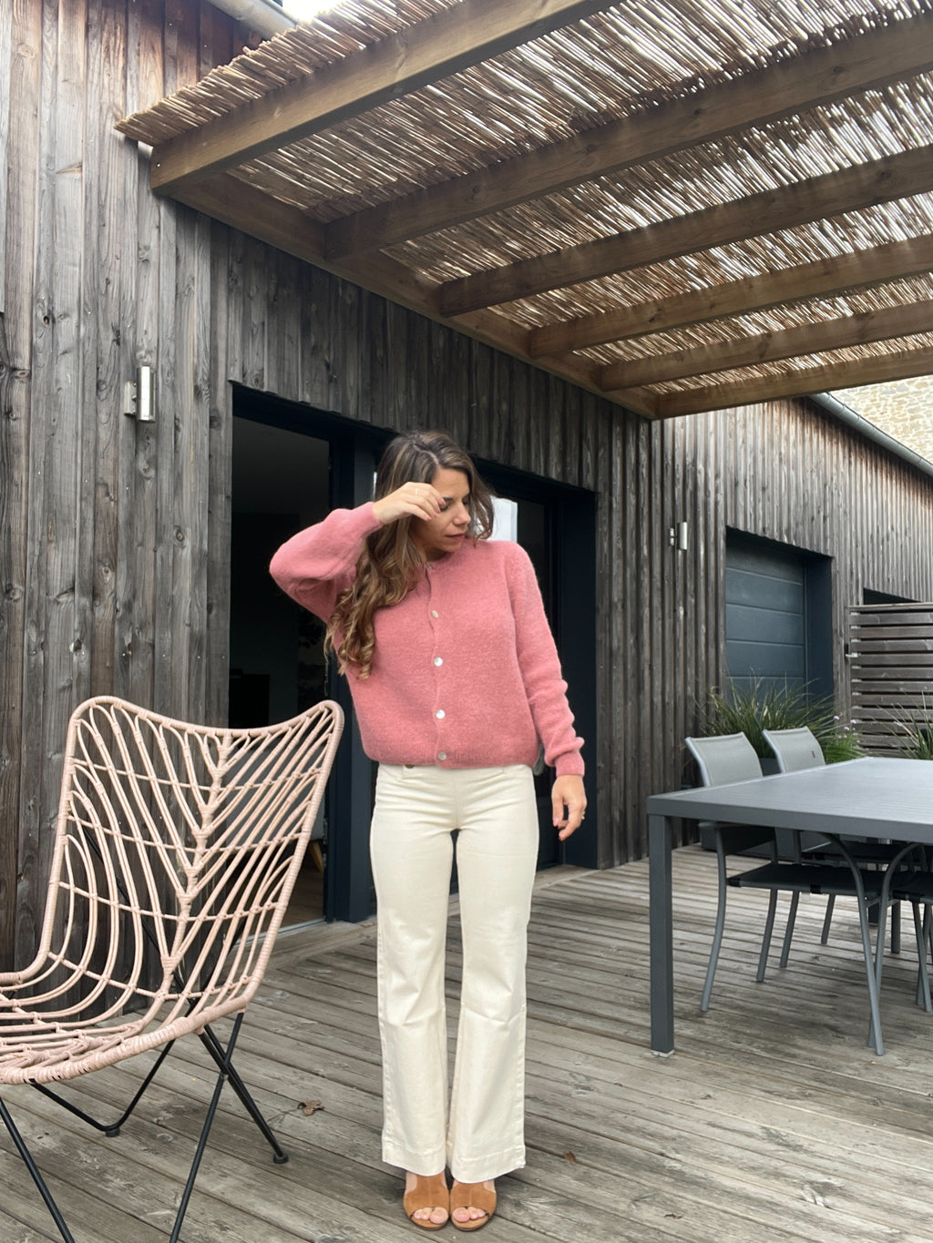 Léonie dusty pink wool knit