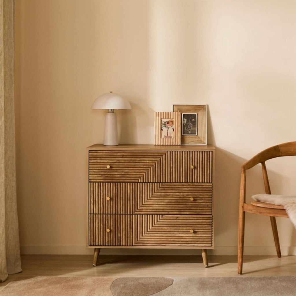 Eden - Commode 3 Tiroirs - Lamellées