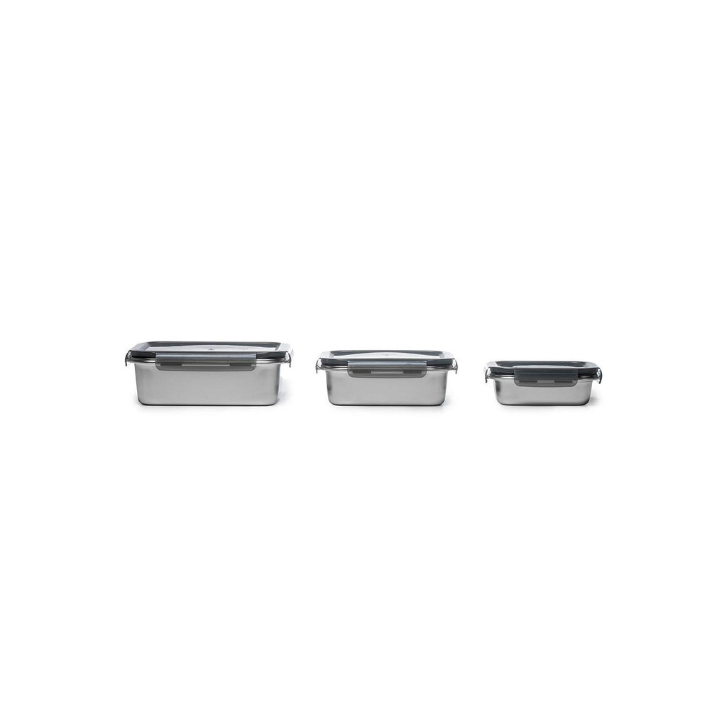 Lot De 3 Boîtes Rectangulaires - Inox - Argent