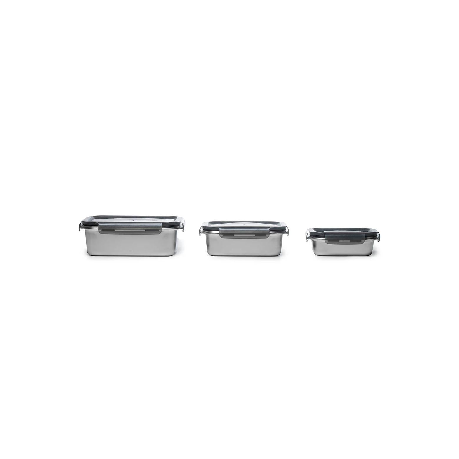 Lot De 3 Boîtes Rectangulaires - Inox - Argent
