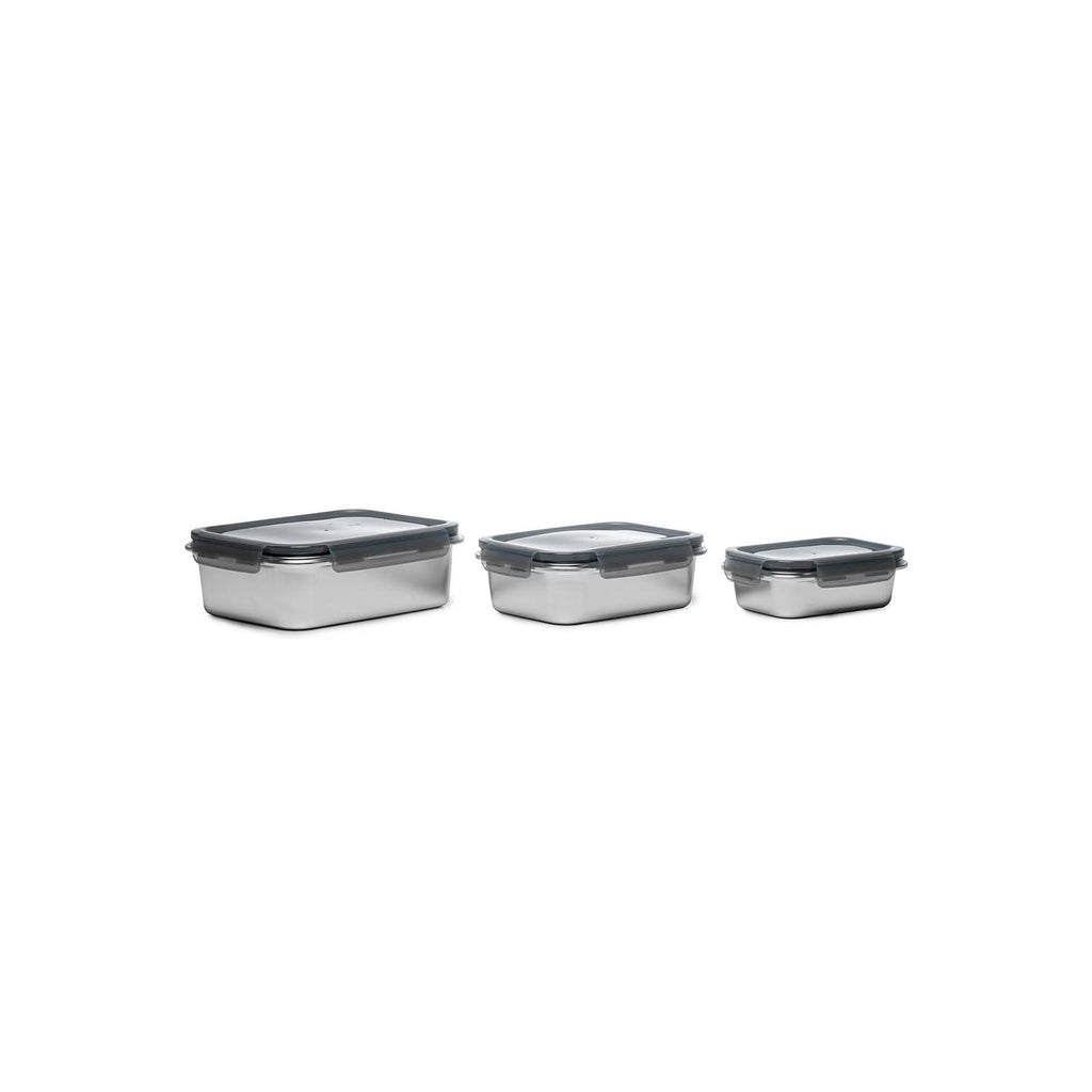 Lot De 3 Boîtes Rectangulaires - Inox - Argent