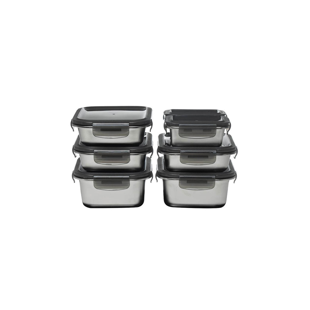 Lot De 7 Boîtes Rectangulaires - Inox - Argent