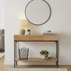 Tessa - Console 3 Tiroirs - Bois & Metal