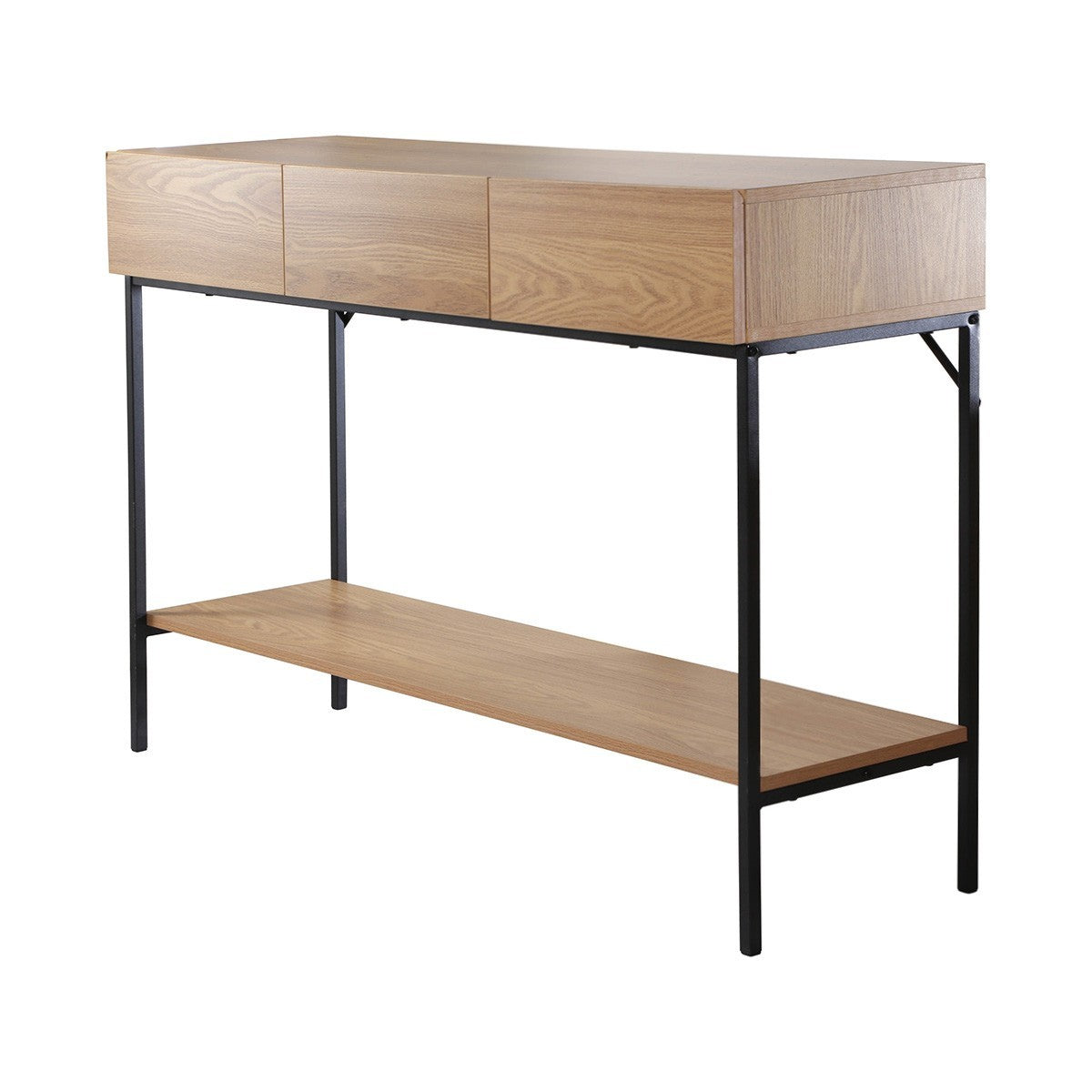 Tessa - Console 3 Tiroirs - Bois & Metal