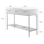 Tessa - Console 3 Tiroirs - Bois & Metal