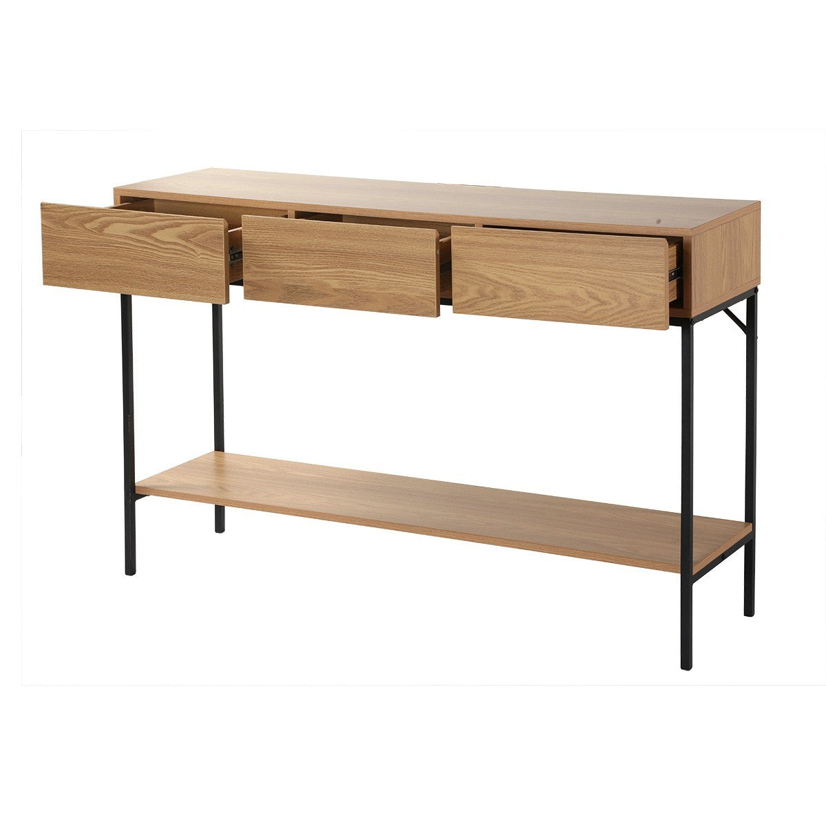 Tessa - Console 3 Tiroirs - Bois & Metal